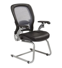 Light Back Visitors Chair with Leather Seat