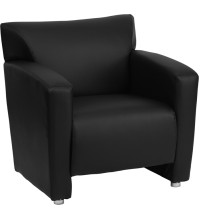 Majesty Series Black Leather Chair (MF-222-1-BK-GG)