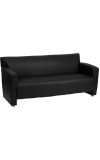  Majesty Series Black Leather Sofa (MF-222-3-BK-GG)