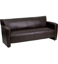 Majesty Series Brown Leather Sofa (MF-222-3-BN-GG)