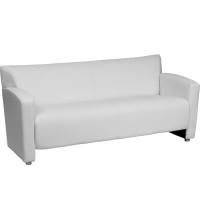 Majesty Series White Leather Sofa (MF-222-3-WH-GG)