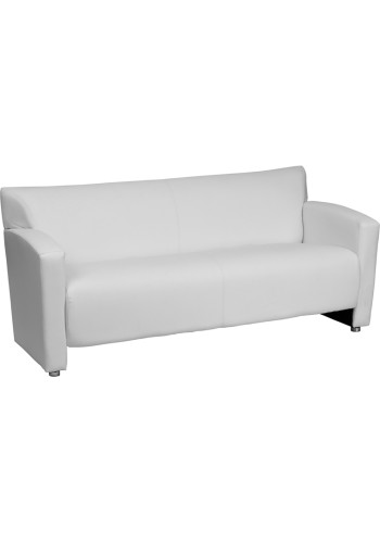 Majesty Series White Leather Sofa (MF-222-3-WH-GG)