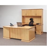 Mendocino Bowfront Executive U-Shape Desk with Hutch