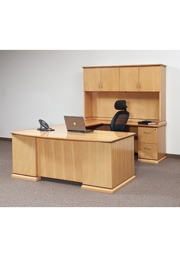 Mendocino Bowfront Executive U-Shape Desk with Hutch