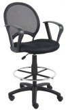 Mesh Drafting Stool with Looped Arms and Casters (MB16217)