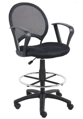 Mesh Drafting Stool with Looped Arms and Casters (MB16217)