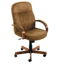 Microfiber Cappuccino High Back Wood Executive Chair (MB8386-DKC)