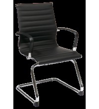 Mid-Back Black Eco Leather Visitors Chair (M74653)