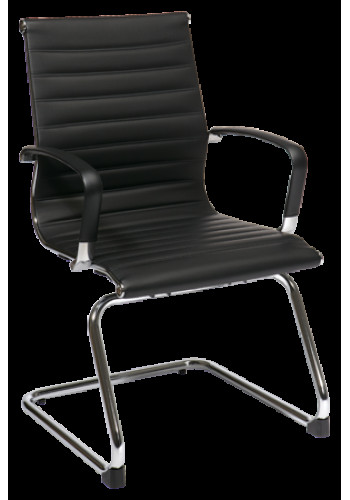 Mid-Back Black Eco Leather Visitors Chair (M74653)