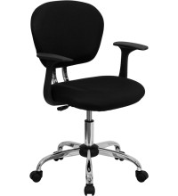 Mid-Back Black Mesh Task Chair with Arms (MF-H-2376-F-BK-ARMS-GG)