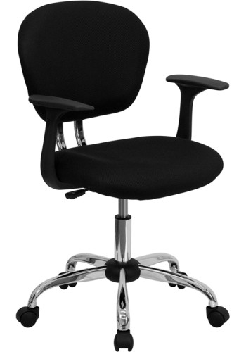 Mid-Back Black Mesh Task Chair with Arms (MF-H-2376-F-BK-ARMS-GG)