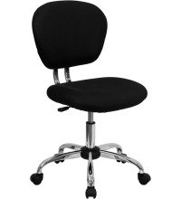 Mid-Back Black Mesh Task Chair with Chrome Base (MF-H-2376-F-BK-GG)