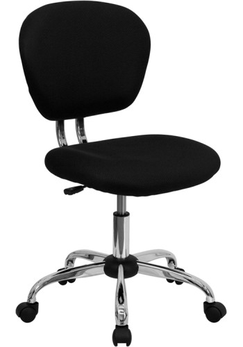 Mid-Back Black Mesh Task Chair with Chrome Base (MF-H-2376-F-BK-GG)