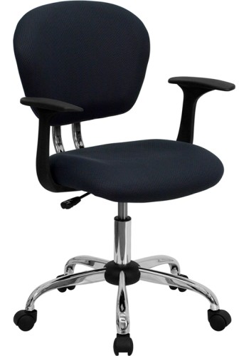 Mid-Back Gray Mesh Task Chair with Arms (MF-H-2376-F-GY-ARMS-GG)