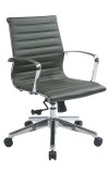 Mid-Back Grey Eco Leather Chair