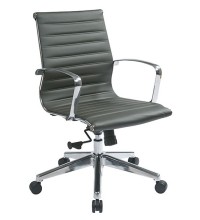 Mid-Back Grey Eco Leather Chair