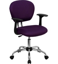 Mid-Back Purple Mesh Task Chair with Arms (MF-H-2376-F-PUR-ARMS-GG)