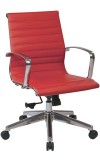 Mid Back Red Eco Leather Chair