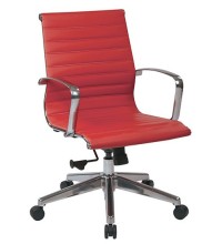 Mid Back Red Eco Leather Chair