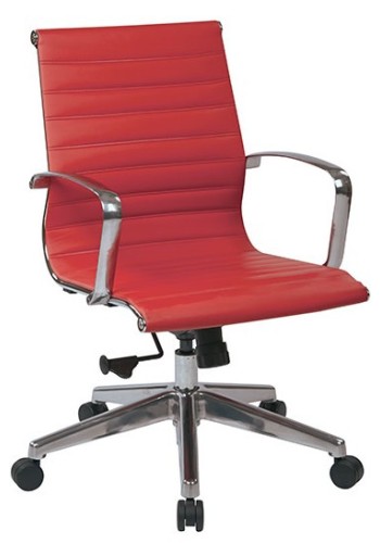 Mid Back Red Eco Leather Chair