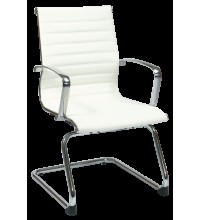 Mid-Back White Eco Leather Visitors Chair (M74523)