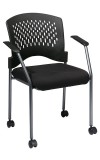 Modern Ventilated Stack Chair with Casters