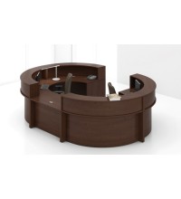 Morpheo 264 and  Curved Reception Desk Shell with Modular Countertop