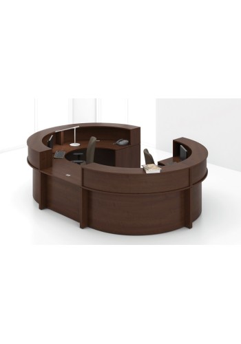 Morpheo 264 and  Curved Reception Desk Shell with Modular Countertop