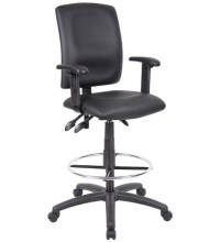 Multi-function Leather Drafting Stool with Adjustable Arms (MB1646)