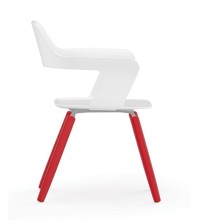 Muse White Chair with Red Legs