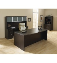 Napa Espresso Bowfront Executive Desk Configuration (11-C)