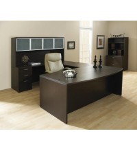 Napa Espresso Bowfront Executive U-Shape Desk Configuration (13)