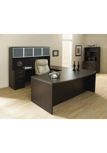 Napa Espresso Bowfront Executive U-Shape Desk Configuration (13)