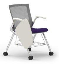 Oroblanco Black Training Chair with Tablet, Basket and Casters