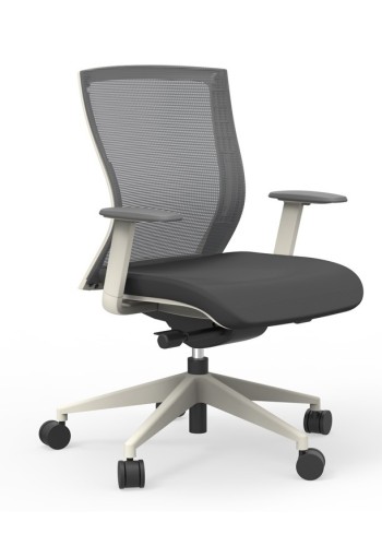 Oroblanco Mid Back White Task Chair with Casters