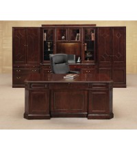 Oxmoor Executive Desk with Credenza, Hutch, and Storage Suite