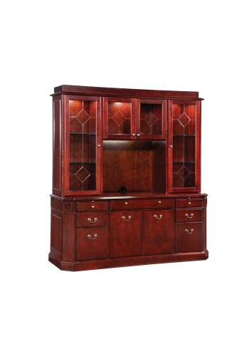 Oxmoor Executive Storage Credenza with Overhead Storage Hutch