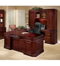 Oxmoor Executive U-Shape Desk with Overhead Storage Hutch