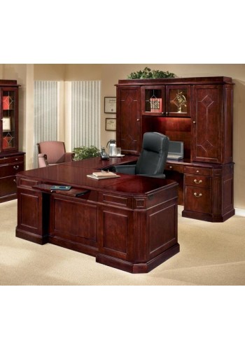 Oxmoor Executive U-Shape Desk with Overhead Storage Hutch