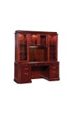 Oxmoor Kneehole Credenza with Overhead Storage Hutch
