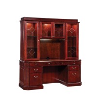 Oxmoor Kneehole Credenza with Overhead Storage Hutch