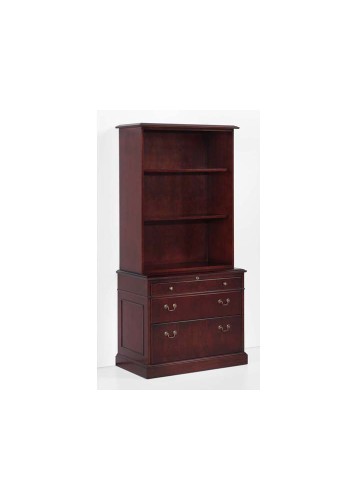 Oxmoor Lateral File with Open Bookcase Hutch