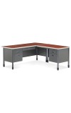 Mesa Series 67 and  L-Shaped Desk with Pedestal Return