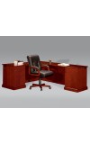 Belmont Brown Cherry Executive CPU Corner L-Shape Desk