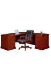 Belmont Brown Cherry Executive L-Shape Desk