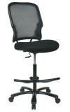 Big and Tall Double Dark Back Drafting Chair with Black Mesh Seat