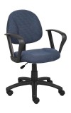 Blue Fabric Deluxe Posture Task Chair with Loop Arms (MB317-BE)