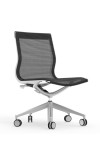 Curva Aluminum Frame Mid-Back Mesh Armless Executive Chair with Casters