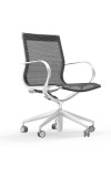 Curva Aluminum Frame Mid-Back Mesh Executive Chair with Casters