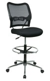 Deluxe Dark Back Drafting Chair with Chrome Finish Base